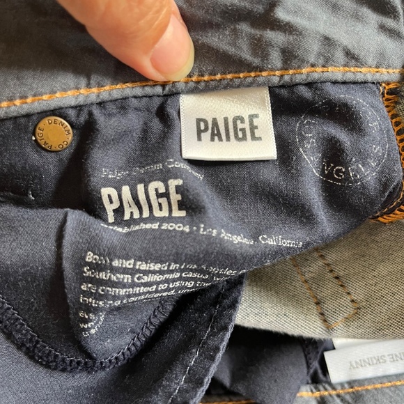 PAIGE Sz 27 Skyline Skinny Jeans Low Rise Stretch Wash‎ Blue Pockets Denim - Picture 9 of 12